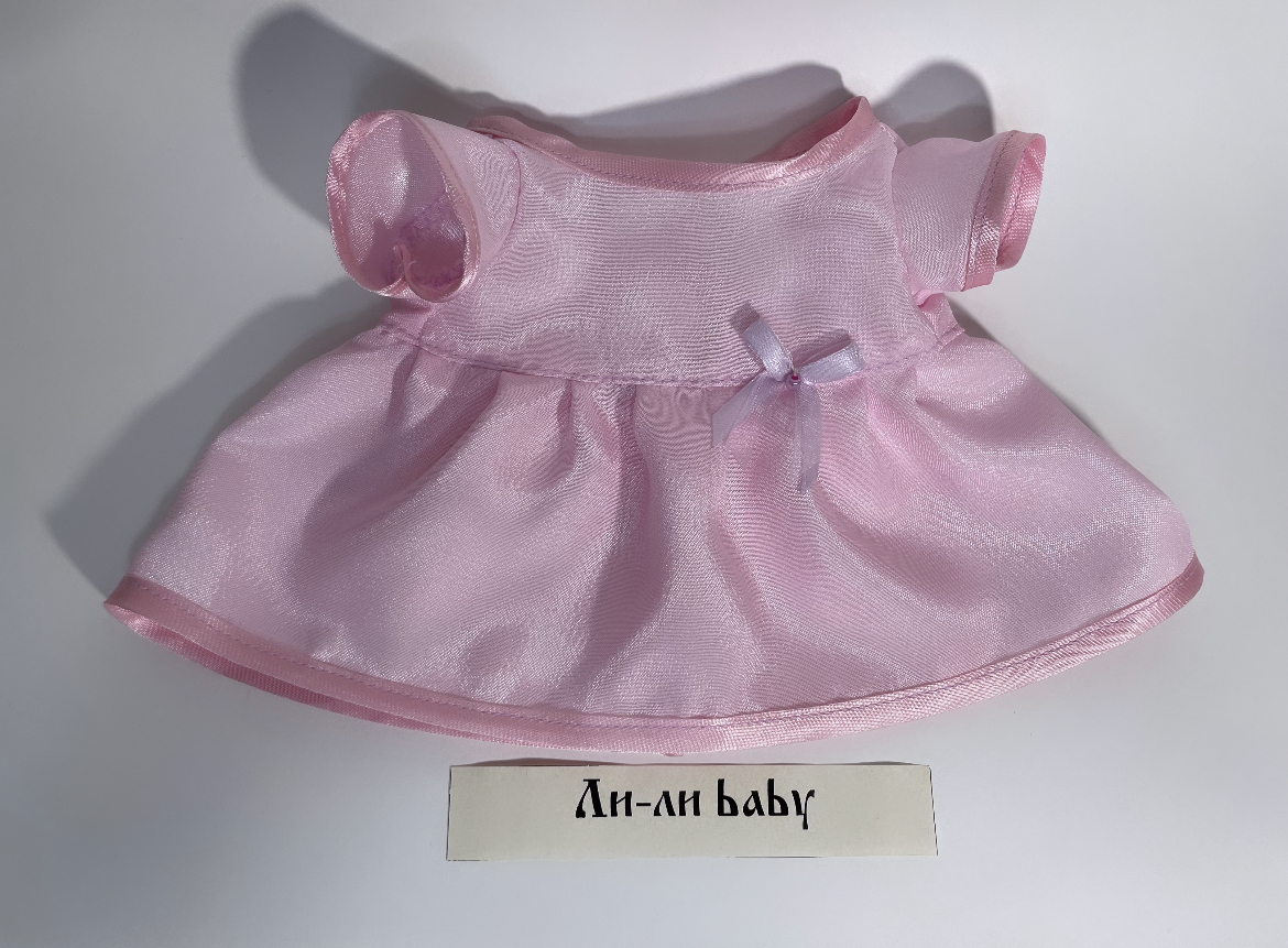 Платье розовое, украшено бантиком (baby)